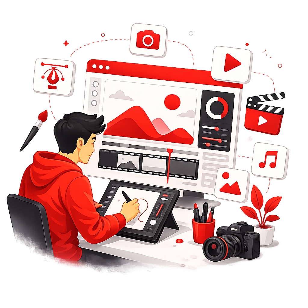 Creative Studio Post Production Workspace